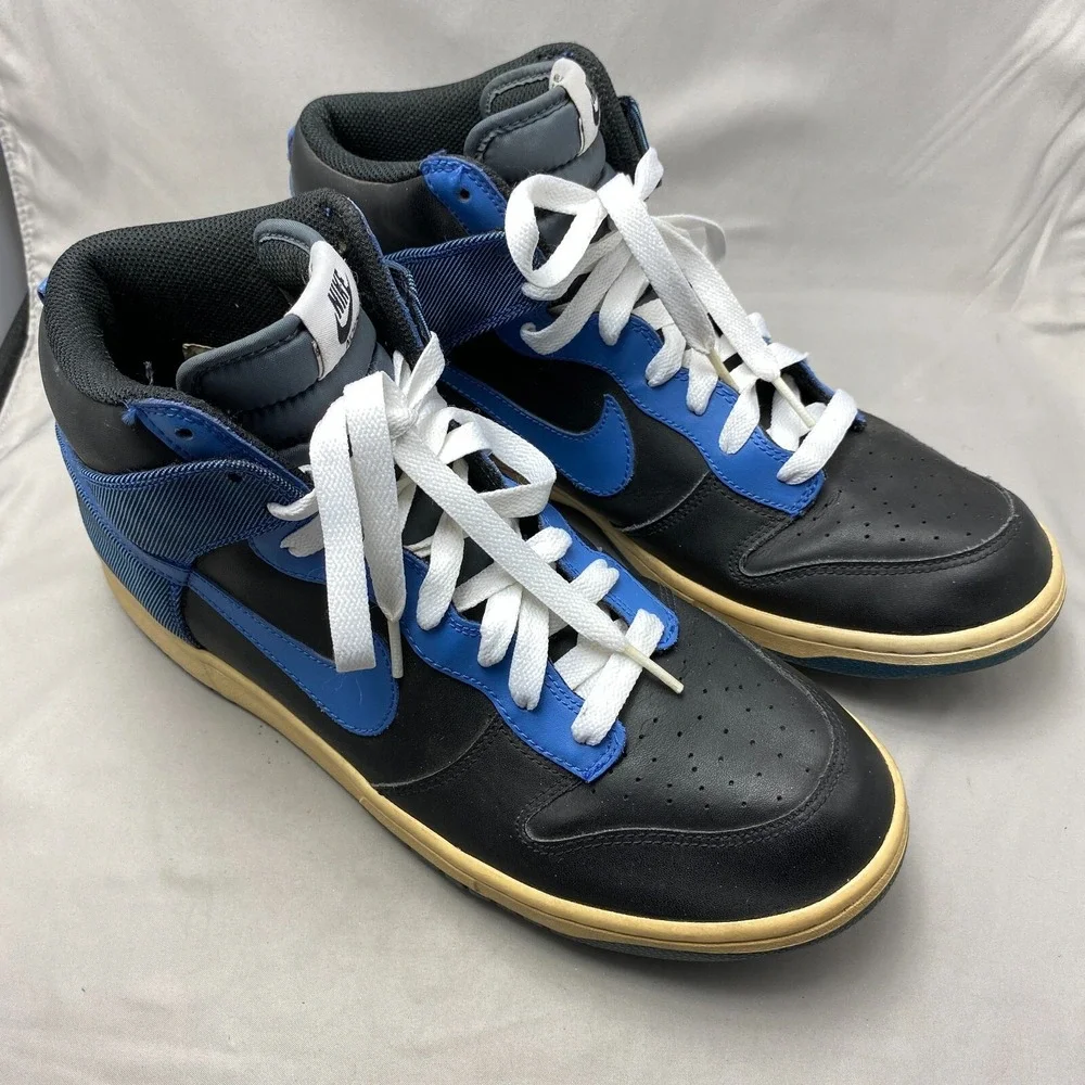 Nike Dunk High Sneakers‎ Men's Size 12 Black Blue Shoes 2009 317982041